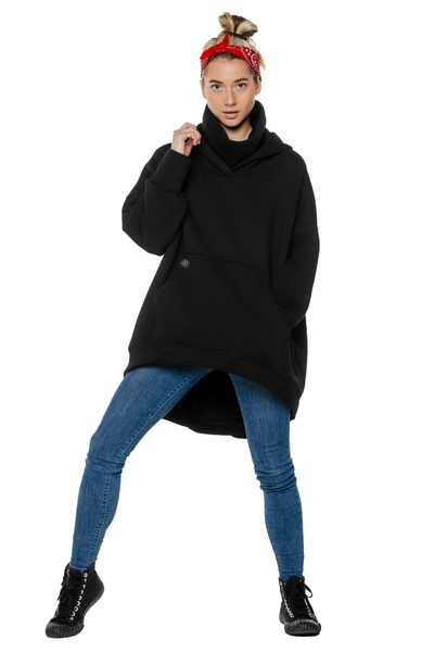 asymmetrical sweatshirt UNDERWORLD with a neck warmer
