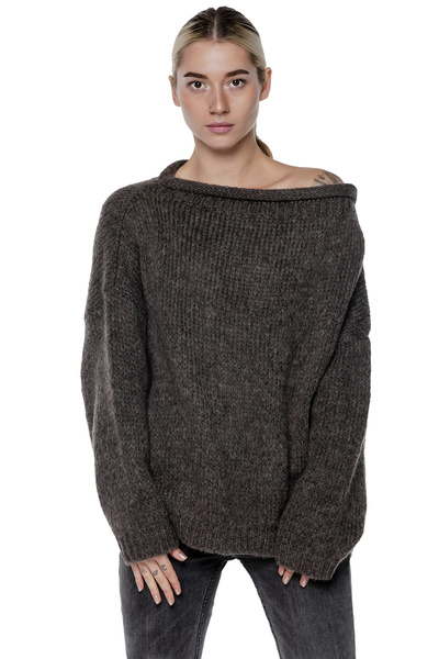 Sweter krótki UNDERWORLD grafitowy