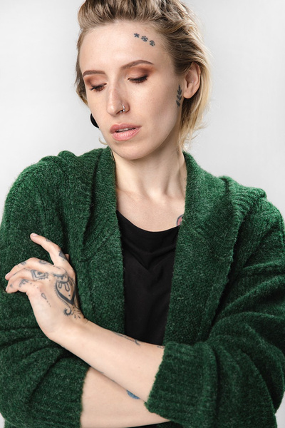 Sweter długi UNDERWORLD malinowy