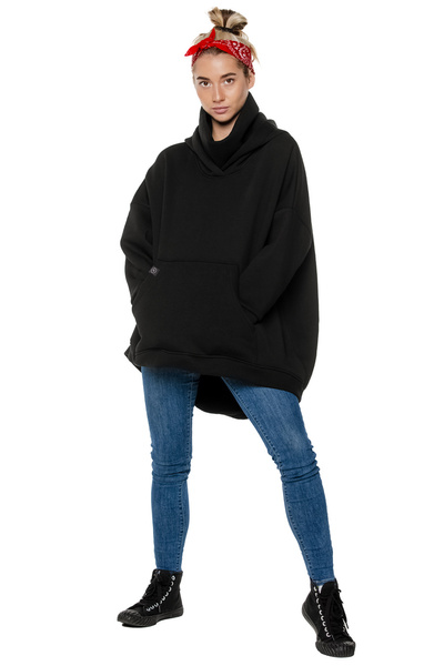 asymmetrical sweatshirt UNDERWORLD with a neck warmer
