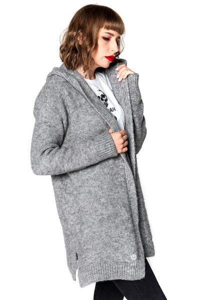 Sweter długi UNDERWORLD malinowy