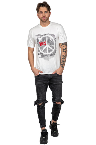 T-shirt męski UNDERWORLD Peace biały