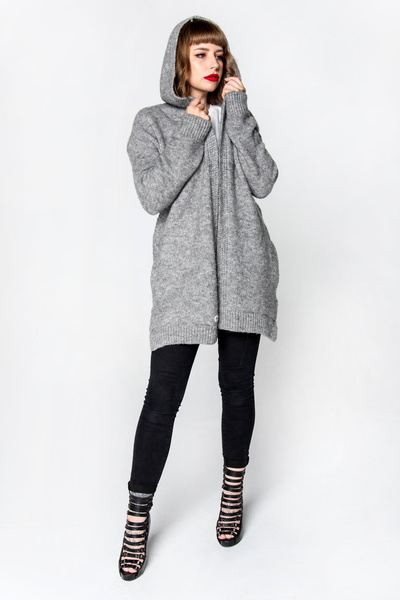 Sweter długi UNDERWORLD szary