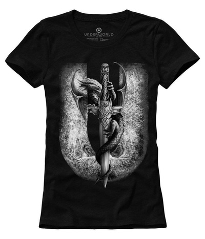 T-shirt damski UNDERWORLD Dragon czarny