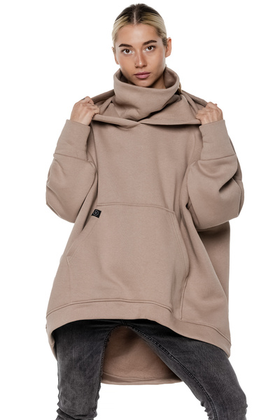 asymmetrical sweatshirt UNDERWORLD with a neck warmer