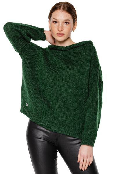 Sweter krótki UNDERWORLD ciemnozielony