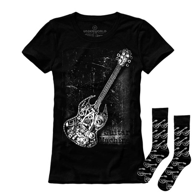 Zestaw prezentowy T-shirt damski + skarpety UNDERWORLD Guitar machine