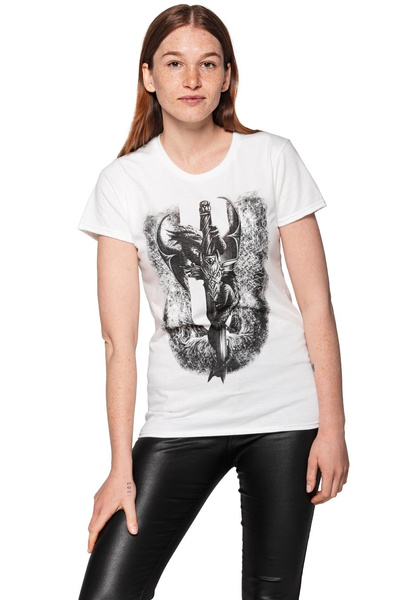 T-shirt damski UNDERWORLD Dragon biały