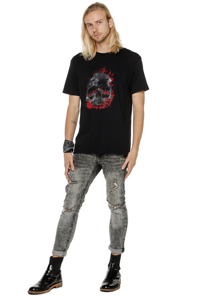T-shirt męski UNDERWORLD Skull in fire