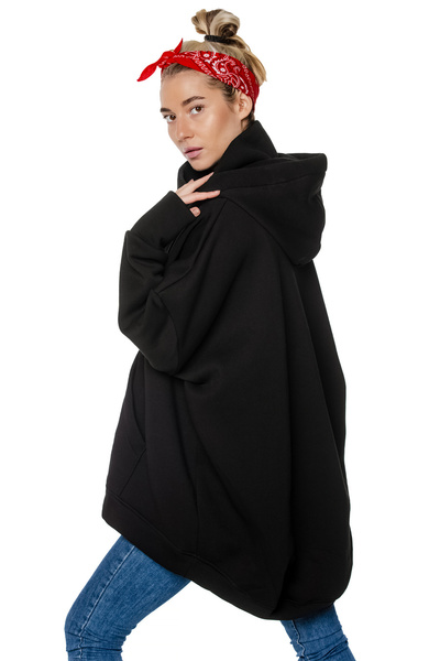 asymmetrical sweatshirt UNDERWORLD with a neck warmer