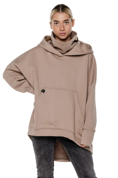 asymmetrical sweatshirt UNDERWORLD with a neck warmer