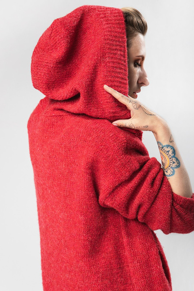 Sweter długi UNDERWORLD malinowy