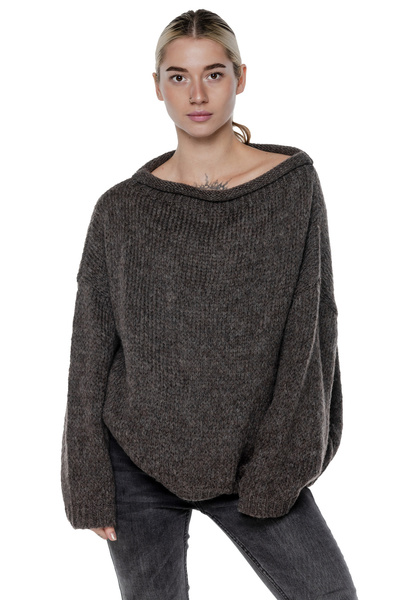 Sweter krótki UNDERWORLD grafitowy