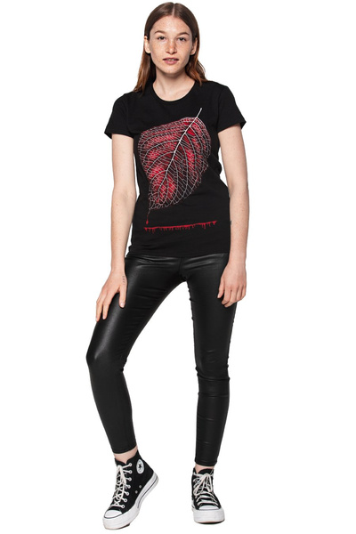 T-shirt damski UNDERWORLD Leaf czarny