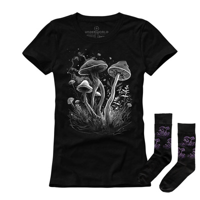 Zestaw prezentowy T-shirt damski + skarpety UNDERWORLD Mushrooms