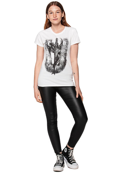 T-shirt damski UNDERWORLD Dragon biały
