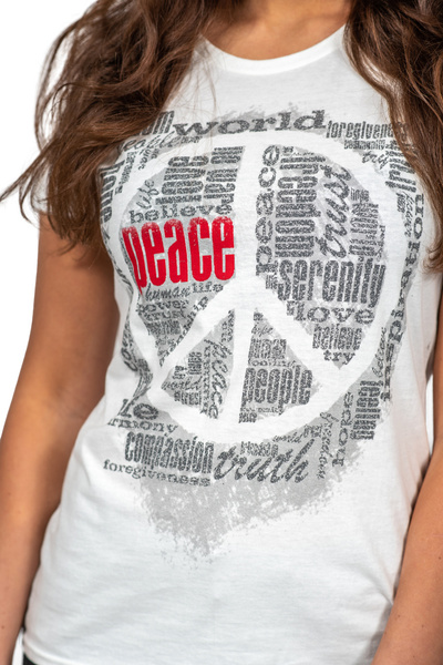 T-shirt damski UNDERWORLD Peace biały