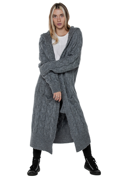 Sweter długi UNDERWORLD malinowy