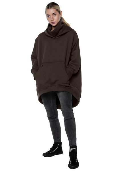 asymmetrical sweatshirt UNDERWORLD with a neck warmer
