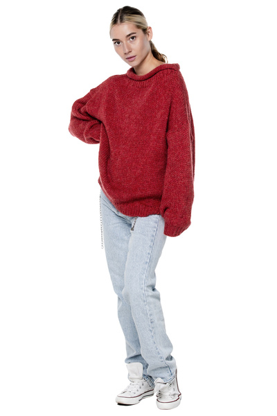 Sweter krótki UNDERWORLD malinowy