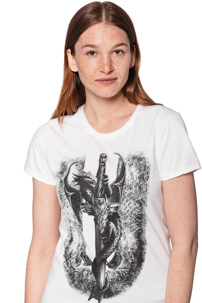 T-shirt damski UNDERWORLD Dragon biały