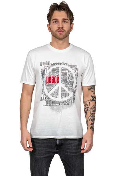 T-shirt męski UNDERWORLD Peace biały
