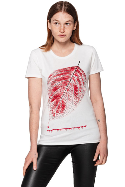 T-shirt damski UNDERWORLD Leaf biały