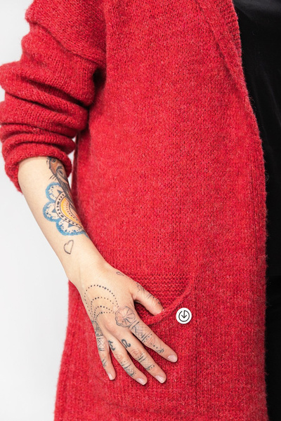 Sweter długi UNDERWORLD malinowy