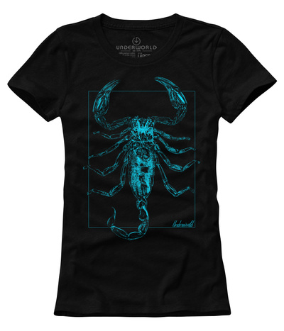 T-shirt damski UNDERWORLD Scorpion niebieski