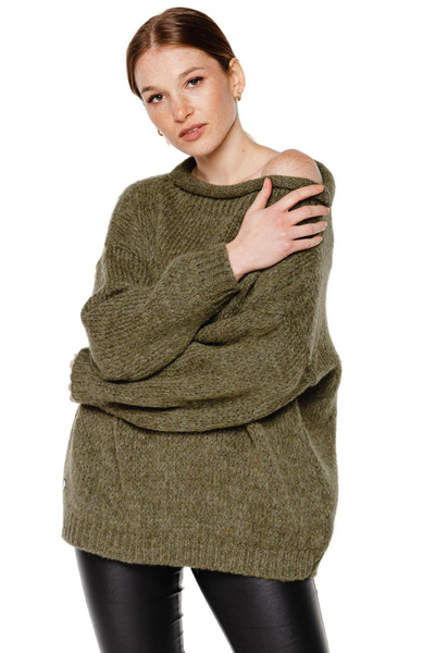 Sweter krótki UNDERWORLD oliwkowy