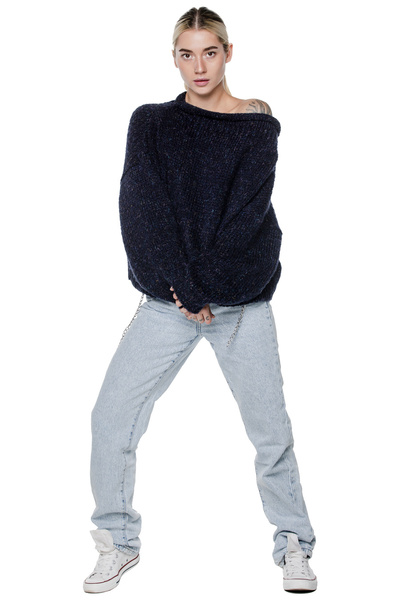 Sweter krótki UNDERWORLD granat