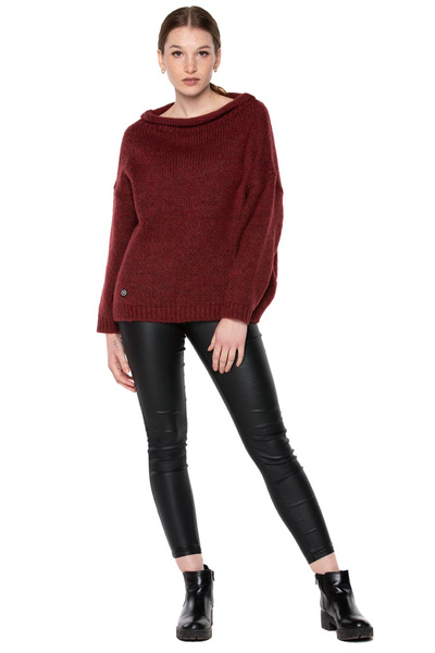 Sweter krótki UNDERWORLD bordowy