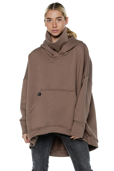 asymmetrical sweatshirt UNDERWORLD with a neck warmer