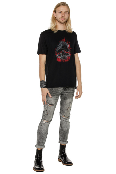 T-shirt męski UNDERWORLD Skull in fire