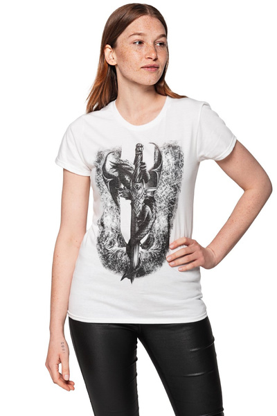 T-shirt damski UNDERWORLD Dragon biały