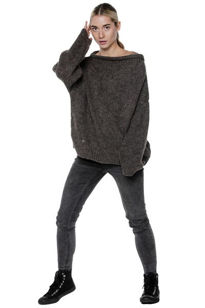 Sweter krótki UNDERWORLD grafitowy