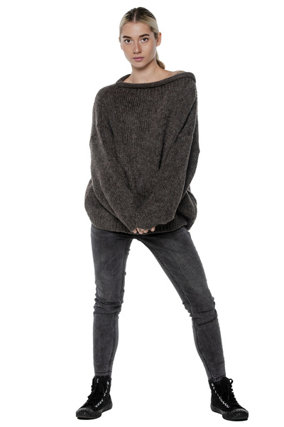 Sweter krótki UNDERWORLD grafitowy