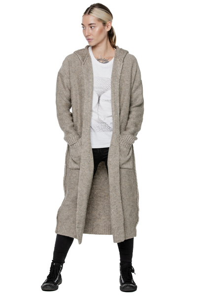 Kardigan asymetryczny UNDERWORLD z kapturem