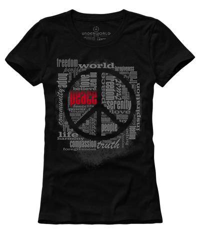 T-shirt damski UNDERWORLD Peace czarny