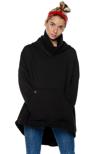asymmetrical sweatshirt UNDERWORLD with a neck warmer