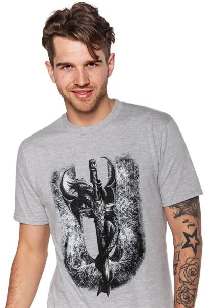 T-shirt męski UNDERWORLD Dragon szary